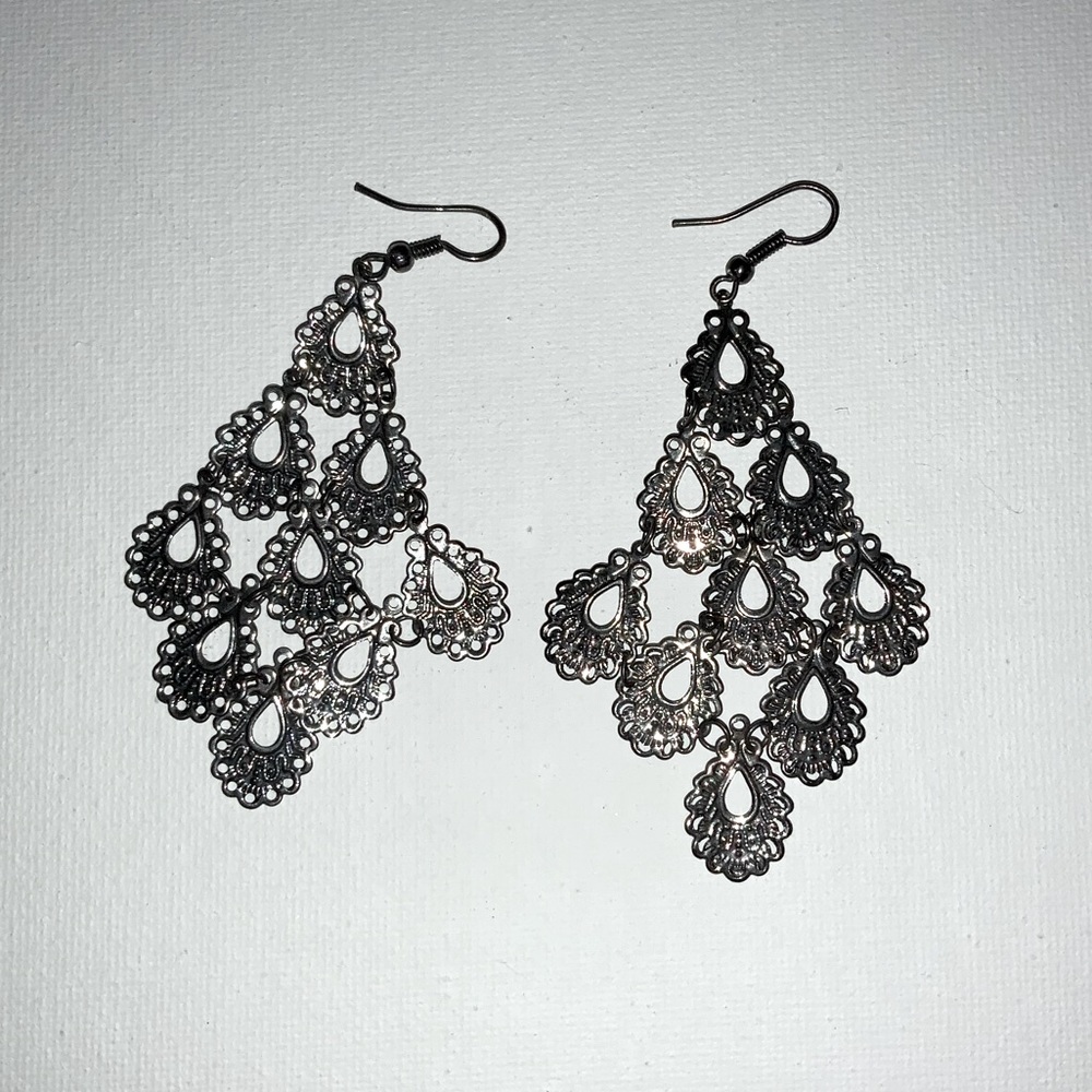 Dangling Silver Boho Earrings